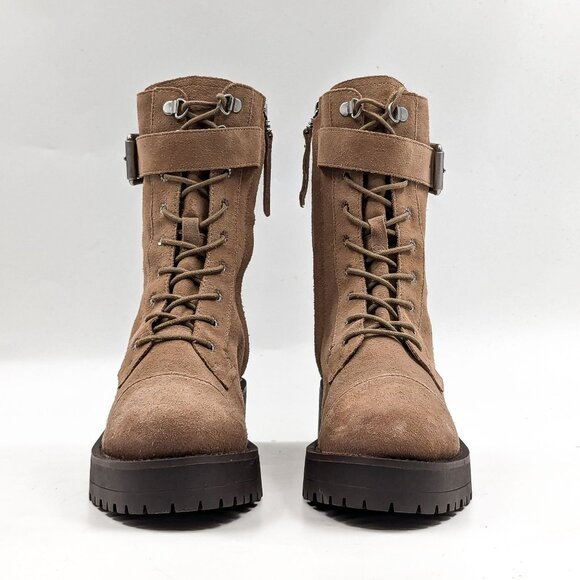 Sam Edelman Women Junip Brown Suede Festival Combat Platform Boots Size 7.5 - Picture 2 of 10